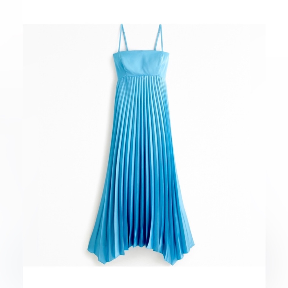 The A&F Giselle Clasp-Back Pleated Midi Dress